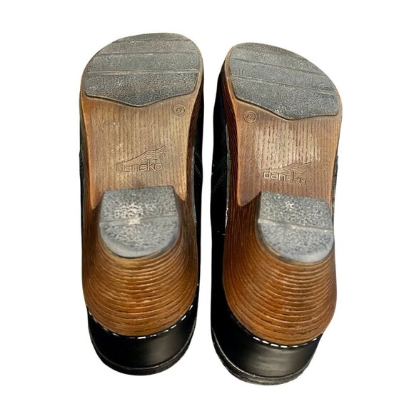 Dansko Womens Black Leather Clogs With‎ Stud Detail & Wood Heel Size 11.5 - Picture 6 of 7